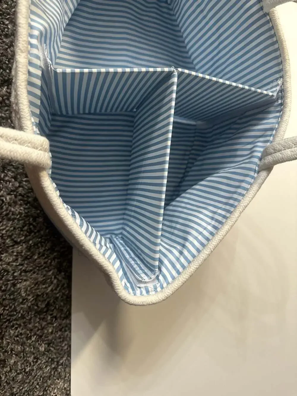 Luxury Little Blue Ombre Woven Rope Diaper Caddy Nursery Storage Basket